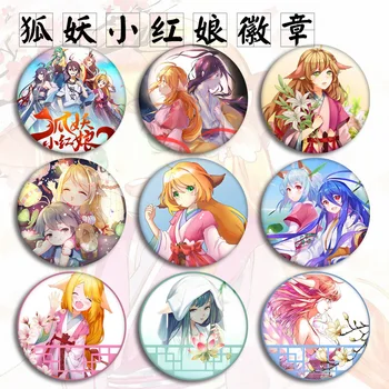 

Anime Fox Demon Cosplay Costumes Badge Brooch Pins Collection Bags Badges Accessories For Backpacks Clothes Decoration