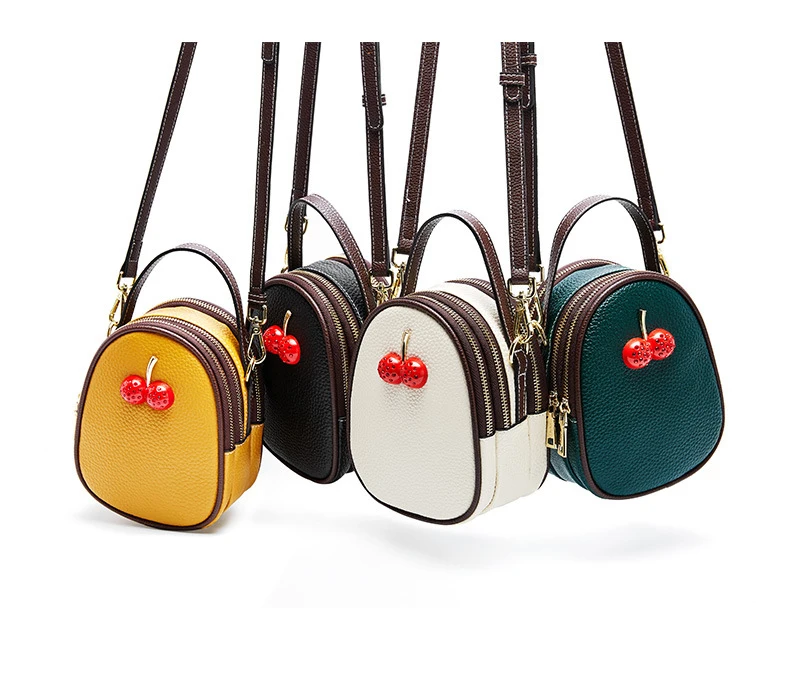 Genuine Leather Summer Cross-body Bags For Women Famous Brand Designer Cherry Small Shoulder Bags Ladies Messenger Bag