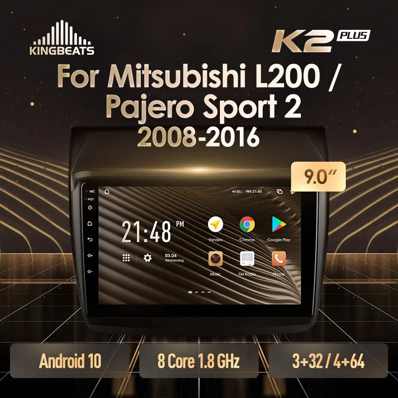 KingBeats штатное головное устройство For Mitsubishi Pajero Sport 2 L200 Triton 2008 2016 GPS Android 10