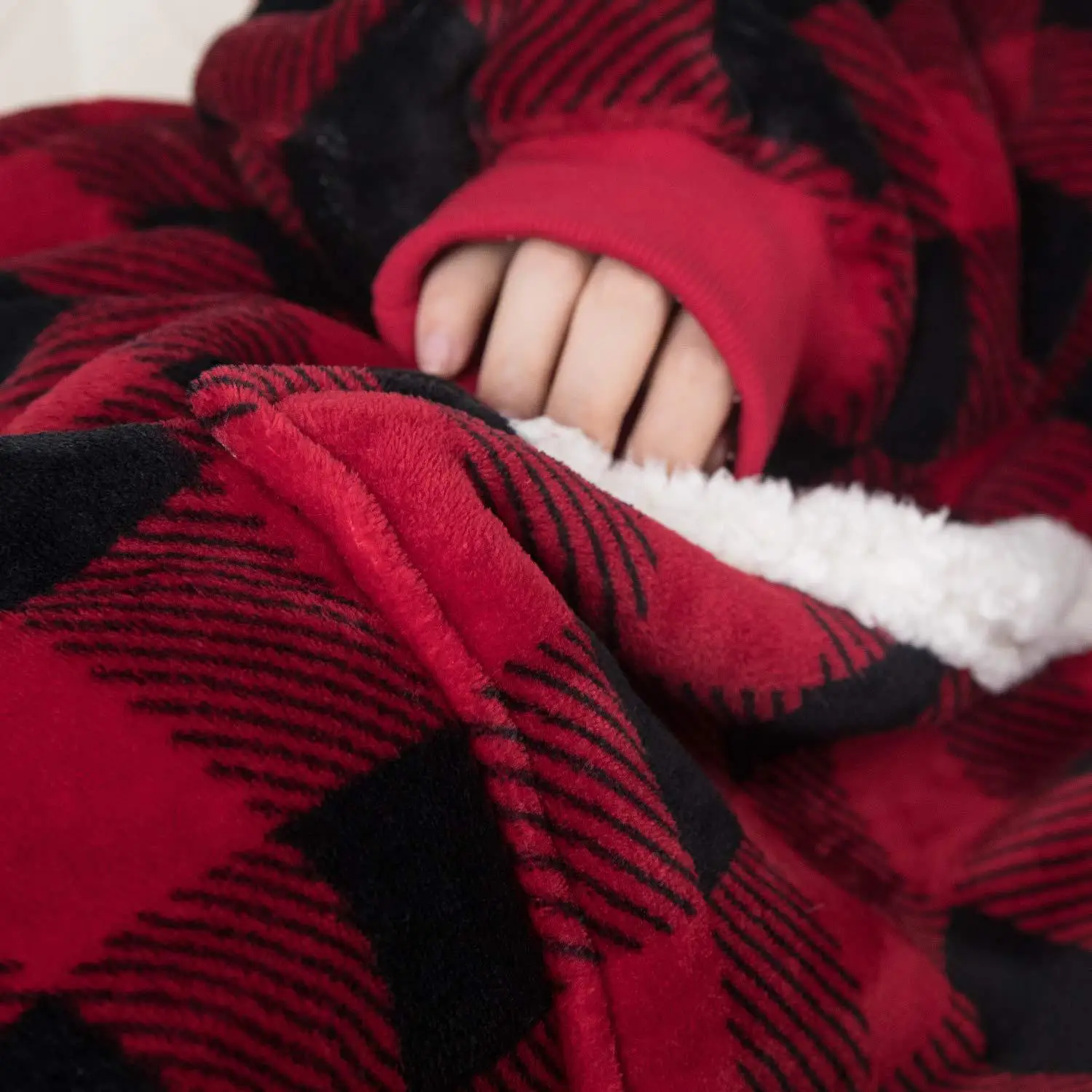 lã, cobertores com mangas, quente, cobertor wearable,