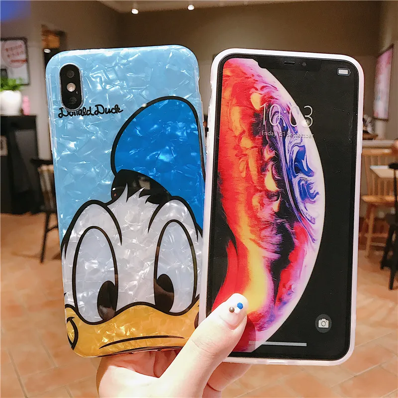 Cute Cartoon Couple Donald Duck Daisy for Iphone 6 6S 7 7plus 8 8Plus Iphone X XR 11 Pro MAX Case Cover Phone Case Fundas Coque