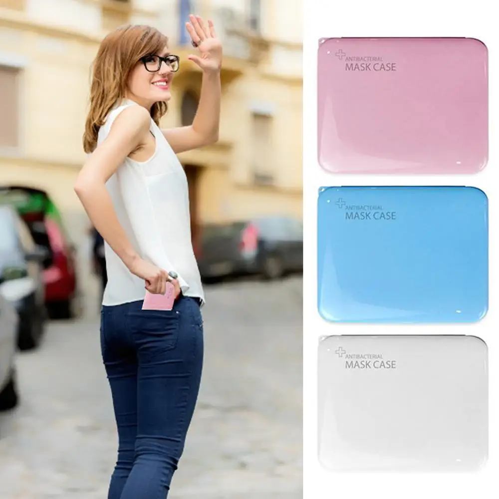 

Mask Storage Box Portable Face Masks Keeper Storage Clip Foldable Organizer Storage Folder Clip Funda Mascarilla Bolso Mask Case