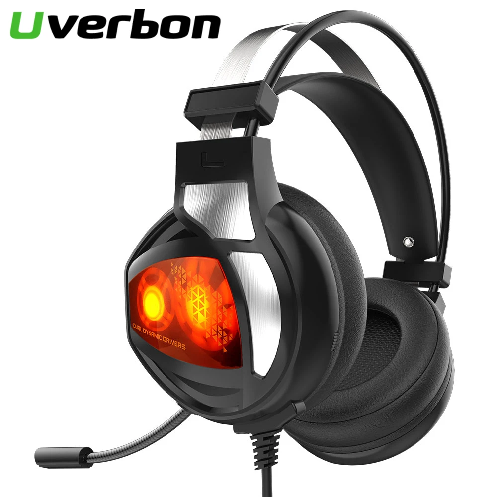 

Gaming Headphone V9 HiFi 3.5mm Wired Stereo Earphone with Microphone LED Light For Laptop PC Headset with Mic For Game Player