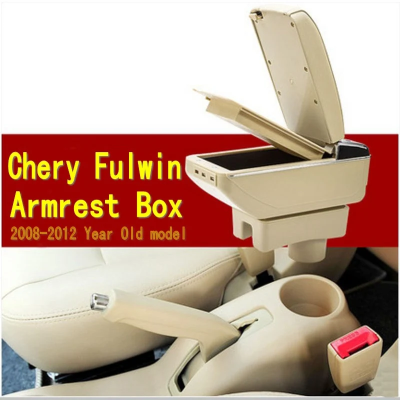 

Arm Rest Chery A13 Very Celer Fulwin Armrest Box Center Console Central Store Content Storage with Cup Holder Ashtray USB