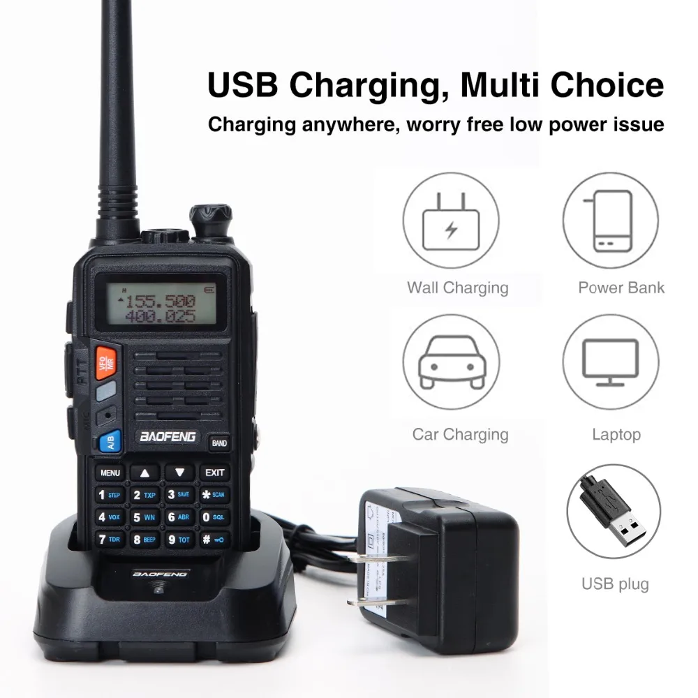 wireless walkie talkie Baofeng UVS9 PLUS Tri-Band Two Way Radio 200-260MHz 10W Powerful Portable Ham Radio Usb Charger Transceiver Upgrade UV 5R Radio rechargeable walkie talkies