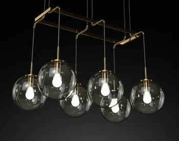 

American Retro Loft Fixtures Restaurant LED Chandelier Lighting Gold/black Glass Bar Hanging Lights Living Room Pendant Lamps AC