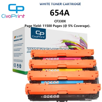

Civoprint compatible white toner cartridge 654A CF 330A 331A 332A 333A for HP color laserjet Enterprise M651dn/M651n/M651xh