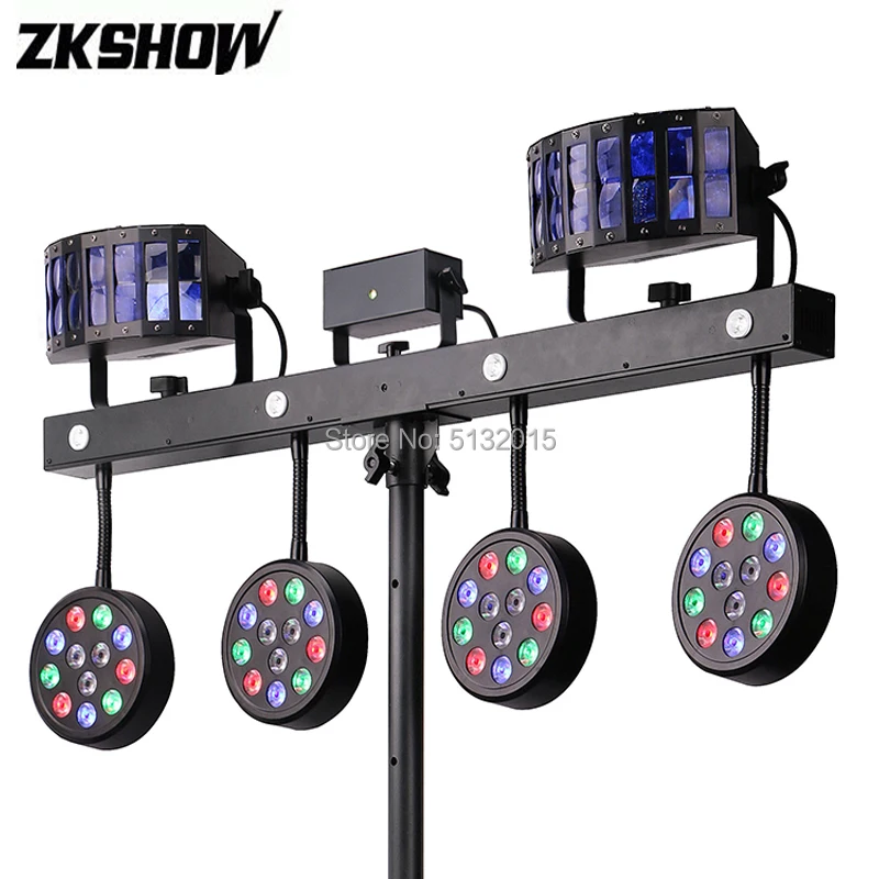 

RGBW LED Par Laser Derby Strobe Bar Light DMX Pro Stage Lighting Projector Luces DJ Disco Party Wedding Event Rent With Stand