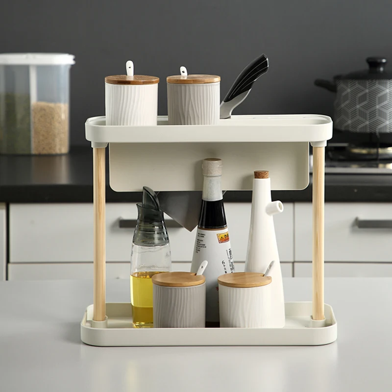 

Стеллаж для специй в минималистском стиле, многофункциональный настольный органайзер, полка, кухонные аксессуары для хранения