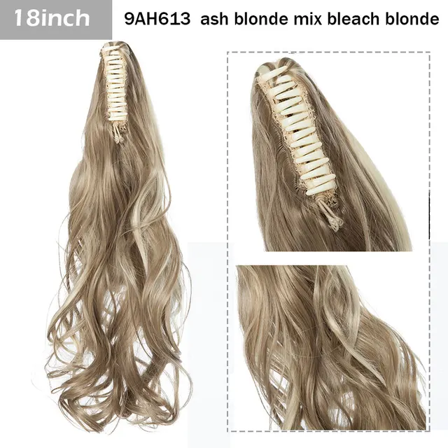 S-noilite Syntheitc Big Grab Ponytail Hair Extension Claw Clip In Ponytail Extension Hair Fake Hairpiece For Women Daily Party 18-1861