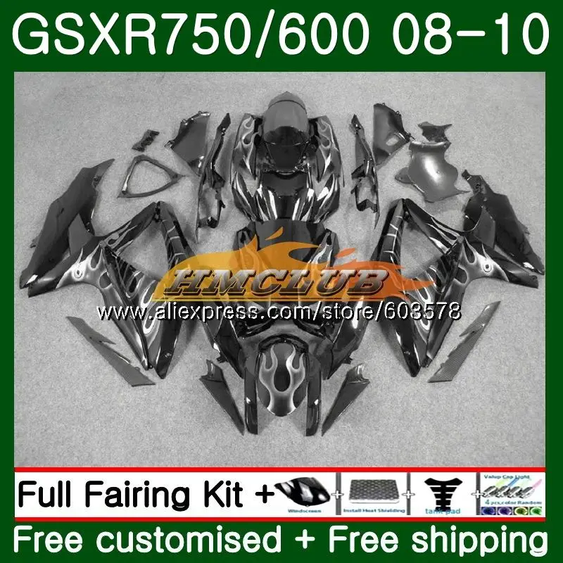 Средства ухода за кожей для SUZUKI GSXR 750 600 08 GSXR750 08 09 10 7CL. 30 серебристо-пламя GSX-R600 GSXR-750 K8 GSXR600 2008 2009 2010 обтекатели