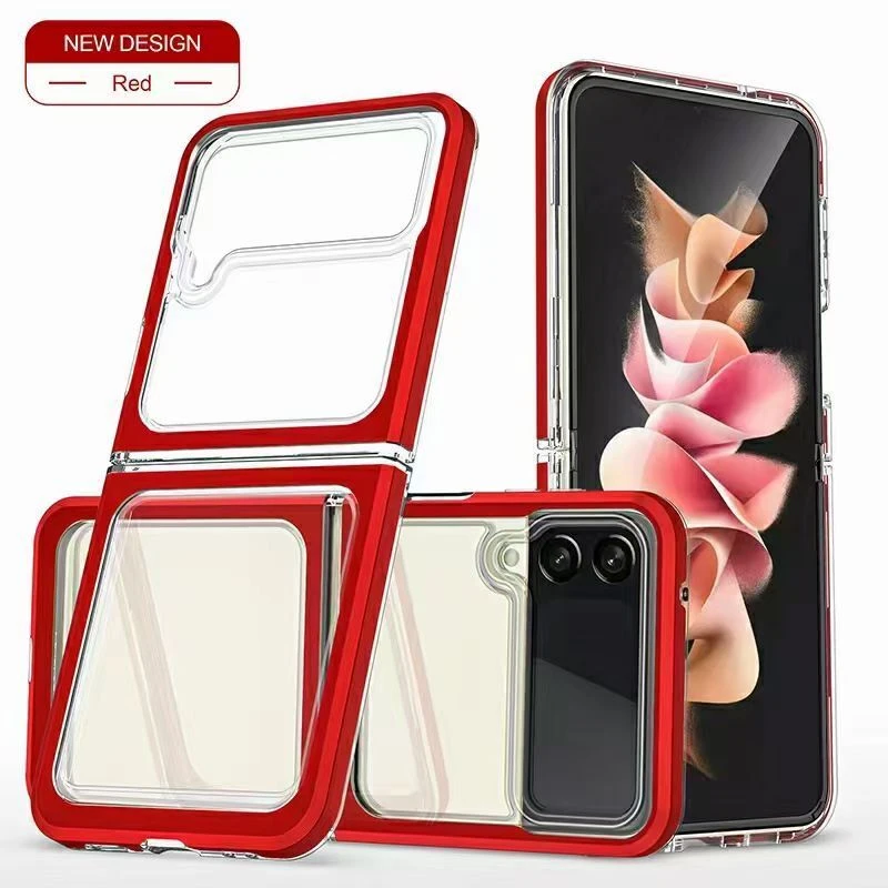 samsung cute phone cover Multiple Transparent For Samsung Galaxy Z Flip3 Flip 3 5G Case Silicon Frame Hard Clear Protection Cover kawaii phone case samsung