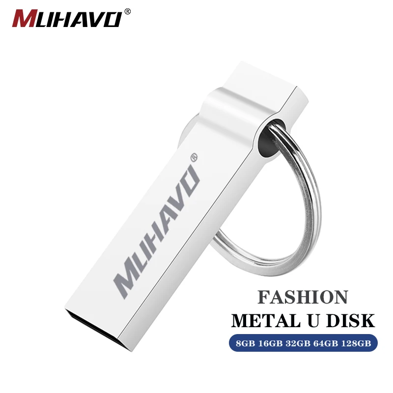 USB Flash Drive 64gb 16gb pendrive 128gb Pen Drive 32gb Waterproof flash drive 8gb Metal USB Flash Memory Stick key ring 2.0