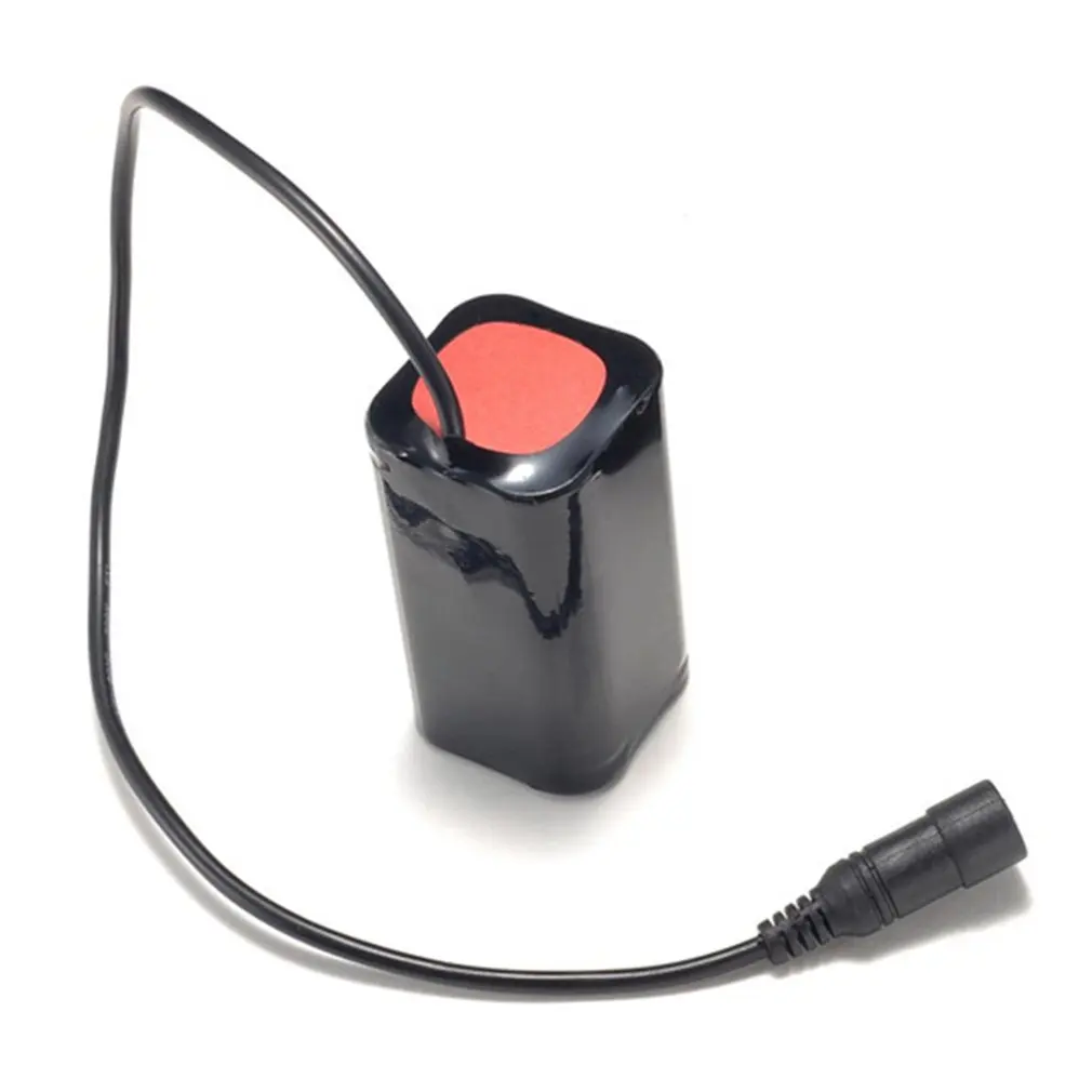 8,4 V USB Перезаряжаемый 6400mAh литиевая батарея 4x18650 Батарейный блок 3 часа высокий светильник для T6 светодиодный светильник для велосипеда - Цвет: Черный