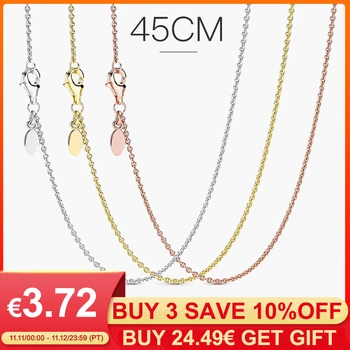 

925 Sterling Silver Necklace Silver Rose Gold Classic Lobster Clasp Chain Necklace Suitable for women DIY with decoration