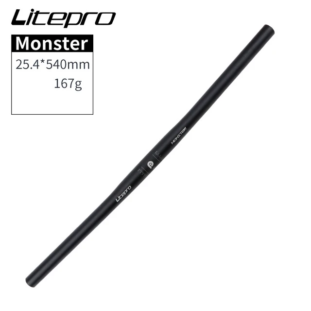 Litepro Monster Folding Bike Horizontal 25.4*540/580mm Aluminium Alloy Ultra Light Handlebars Bicycle Parts Black 540mm