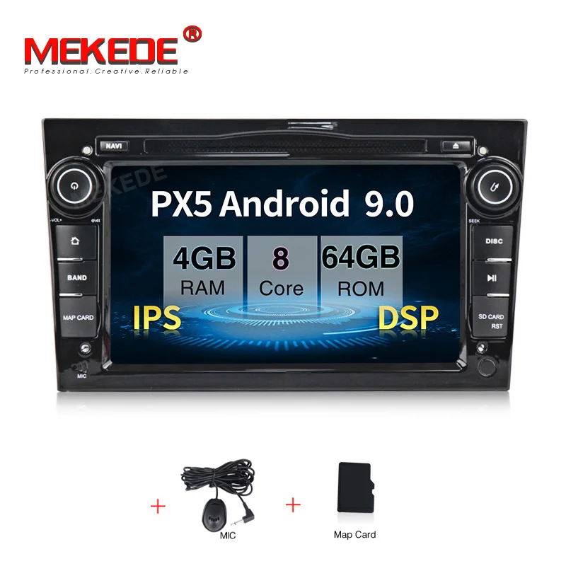 MEKEDE автомобильный мультимедийный плеер ips DSP Android 9,0 4+ 64G 2 Din DVD gps навигация для OPEL/ASTRA/Zafira/Combo/Corsa/Antara/Vivaro - Цвет: 8core 64G black