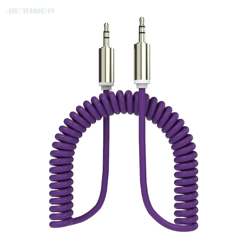 3 5 Jack AUX Audio Cable 3 5MM Male To Male Cable for Phone Car Speaker MP4 Headphone Jack 3 5 Spring Audio Cables 50pcs