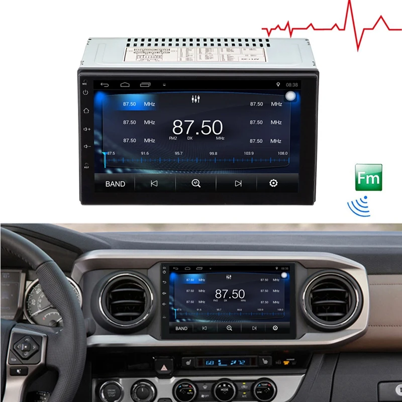 2 Din Android 7,1, автомагнитола, стерео, 7 дюймов, 1024x600, Универсальный Автомобильный плеер, Gps навигация, Wifi, Bluetooth, Usb радио, аудио плеер C