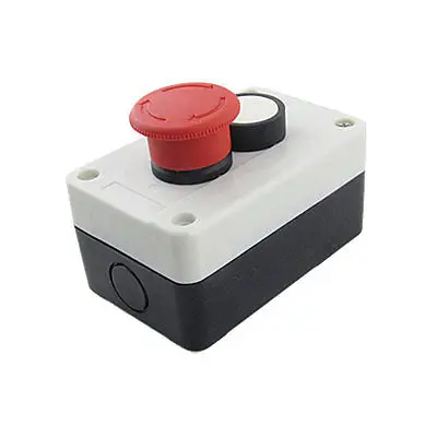 

400V 10A Wht Round Red Mushroom Cap Push Button Station