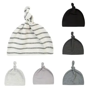 

Baby Newborn Boys Girls Beanies Caps Cute Toddler Beanie Infant Cotton Knot Sleep Hats Photography Props 16 Colors