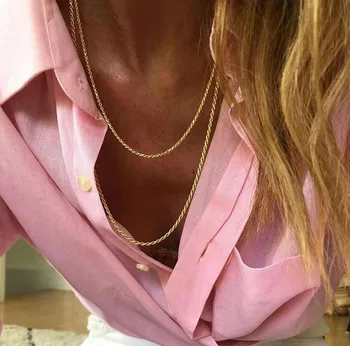 

Street Fashion Choker Multilayer Stacked Necklace Simple Gold Color Choker 7 Different Size Punk Classic Trendy collares mujer