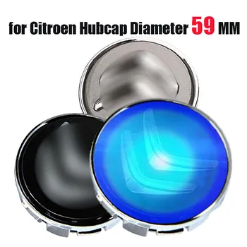

59MM Blue Light Led Floating HubCaps Wheel Center Cap Cover with Logo for New 2013 C3-XR C4L C5 C6 2016 Elysee Sega