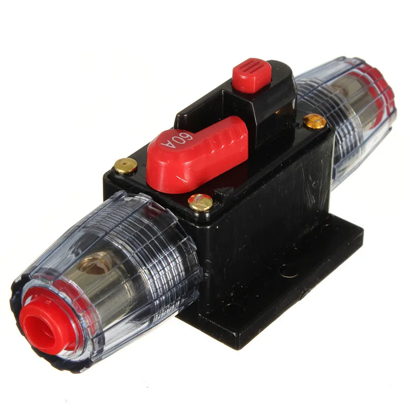 

12V DC Car Audio Inline Circuit Breaker Fuse for System Protection 60A 60 AMP