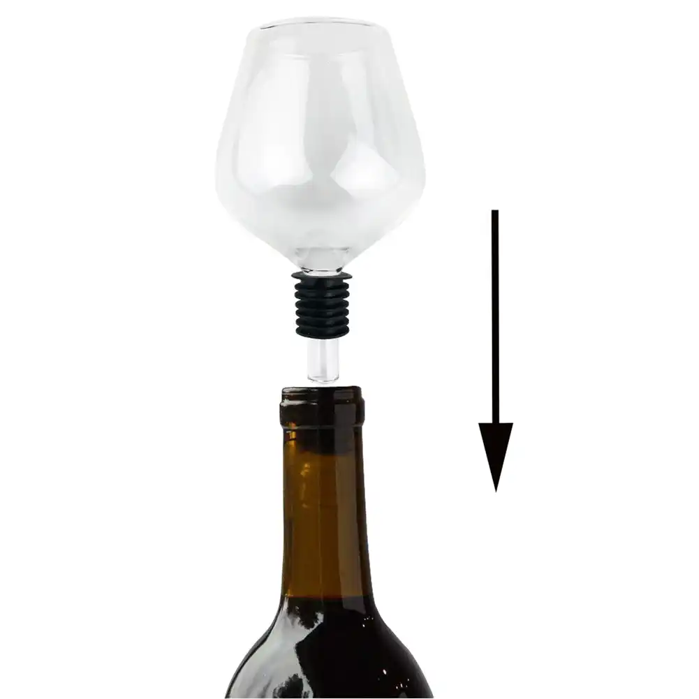 Bottle Stoppers Wine Glass Red Goblet Wine Transparent Glass Directly Be Drunk from The Wine Glass with Cork for Bar Party