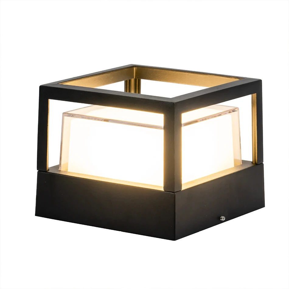LED Pillar Lamp Waterproof Aluminum Acrylic Outdoor Garden Path Lawn Light Landscape Column Light Garden Porch Stigma