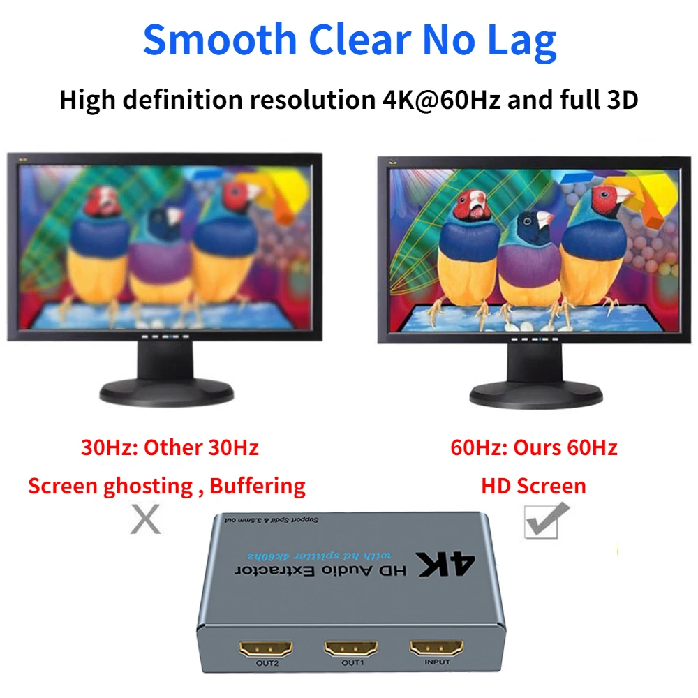4K HDMI сплиттер HD аудио экстрактор 1 в 2 из оптический Spdif Toslink с 3 5 мм стерео выход