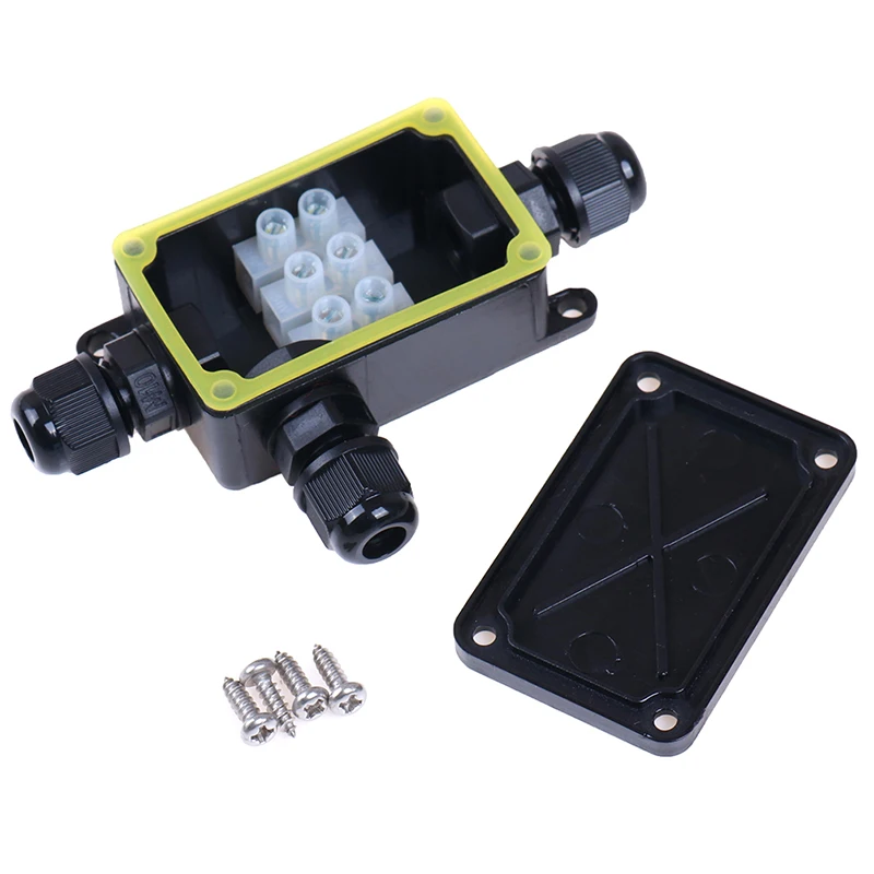 

1PC 3 Way Junction Box IP66 Outdoor Waterproof Electrical Cable Wire Connector Junction Box With Terminal 450V