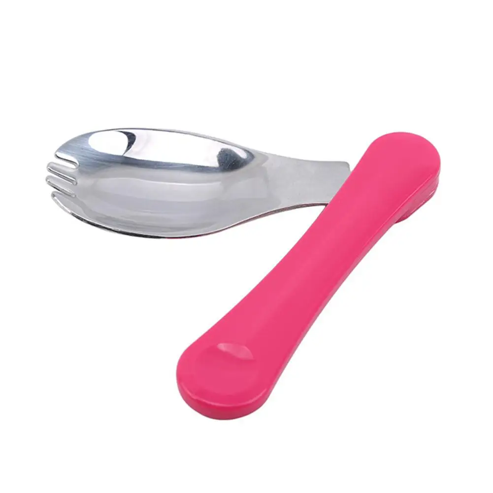 Kuulee Baby Feeding Spoon Foldable Spoon Stainless Steel Portable Kids Tableware stainless steel+ABS safe