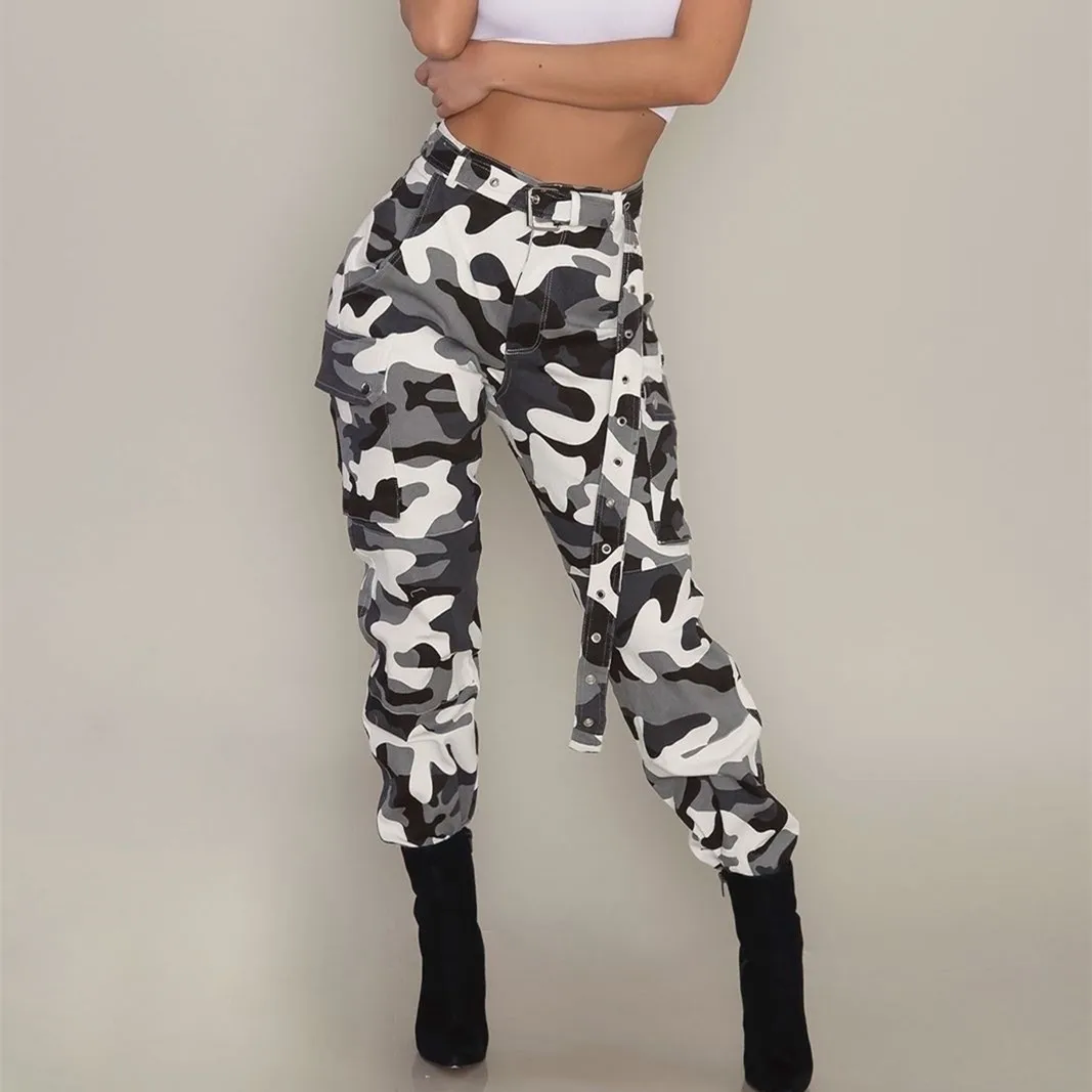 

Women Camo Cargo Trousers Casual Pants Military Army Combat Camouflage Pants