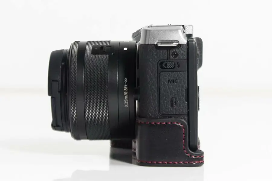 Из искусственной кожи корпуса для половины камеры для Canon EOSM6 EOSM6II M6 M6II Нижняя камера сумка крышка открытая батарея дизайн черный кофе коричневый