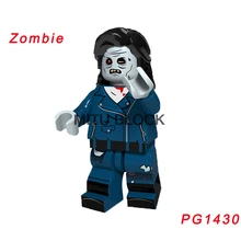 PG1430 Одиночная Хэллоуин фигурки зомби воздушный шар мальчик Цирк Клоун строительные блоки развивающий конструктор Подарочная игрушка для детей