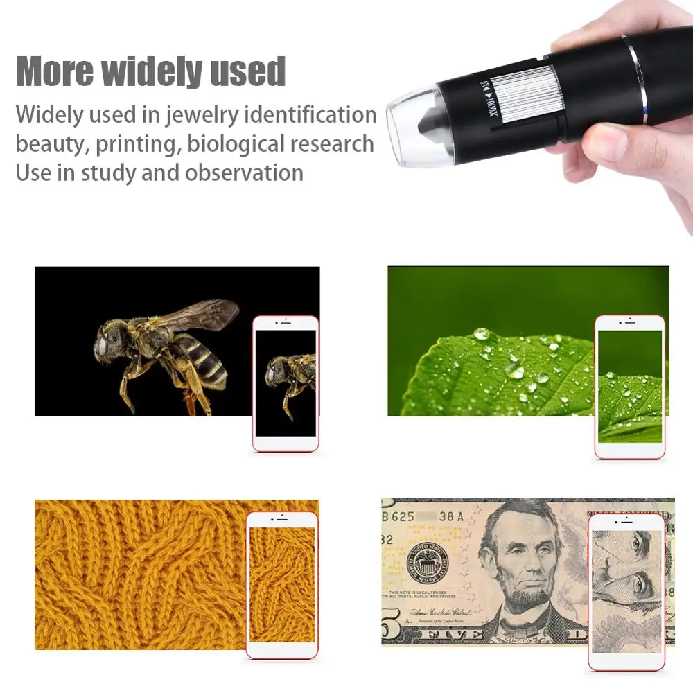 1080P wifi цифровой 1000x микроскоп Лупа камера для Android ios iPhone iPad 8LED Лупа wifi камера обнаружения