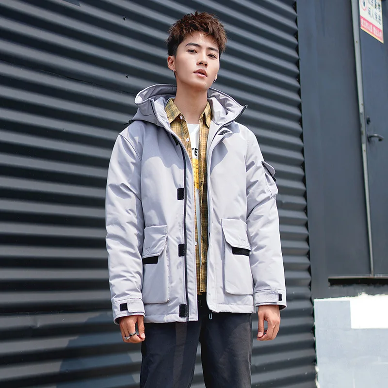 Thicken Winter Down Hooded Jacket Men Light Down Coat For Men Hoodies Parka Coat 3XL Down Parka Male Overcoat JK-836