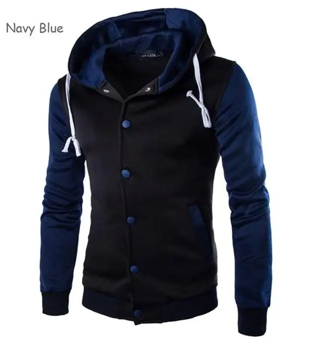 Men Baseball Jacket Boy Patchwork Button Hoodies Coat Mens Slim Fit College Varsity Outdoor Sportswear Brand Stylish Veste Homme rain jacket men