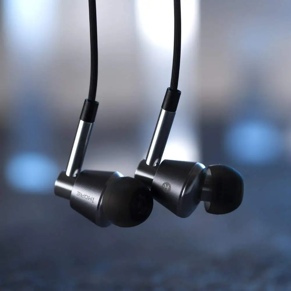 Tanie 1 więcej potrójny sterownik słuchawki douszne słuchawki douszne dla iOS i Android telefon xiaomi kompatybilny mikrofon i pilot E1001