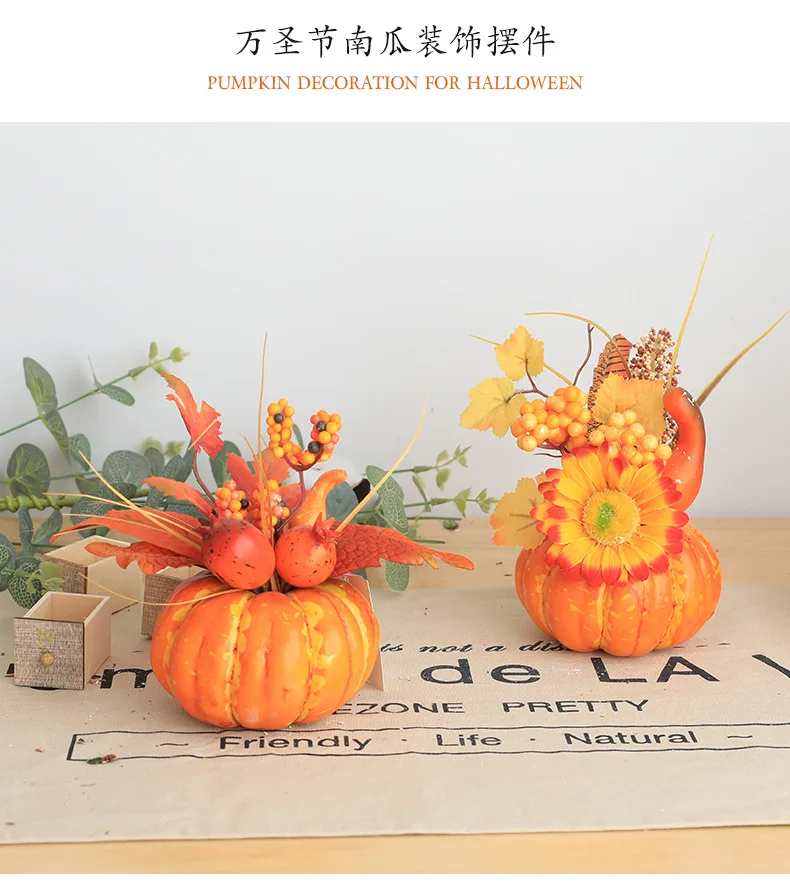 

1pcs Halloween Party Artificial Pumpkin Autumn Harvest Home Decorative Thanksgiving Ornament Autumn Home Decoration