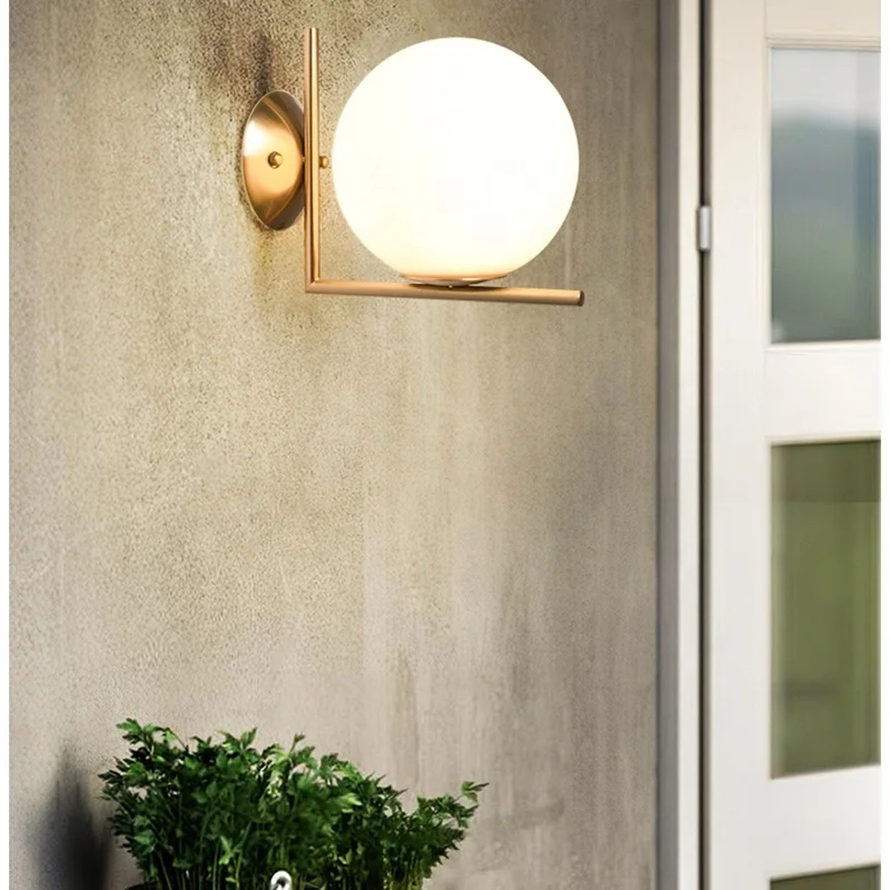 

2019 Minimalist Nordic Creative Personality Design Glass Ball Modern Led Wall Lamp decoracao para casa