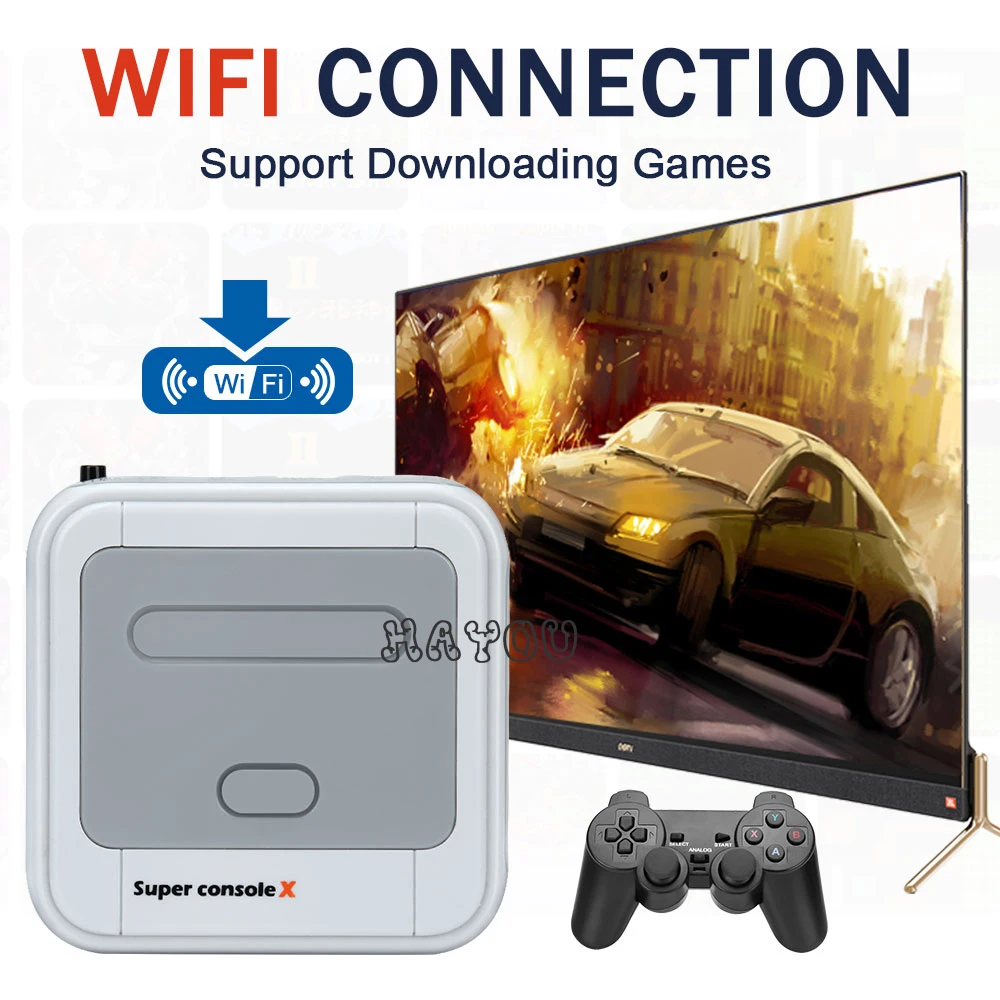 Video Game Console Retro WiFi Super Console X HD TV Box Video Game Player for PS1/N64/MD With 40000+Games 2 Wireless Controllers