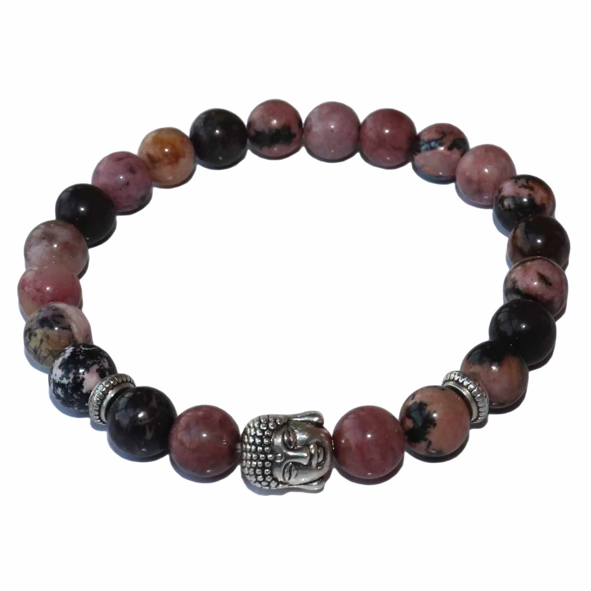 8 MM Buddha Head Stone Men’s Beaded Jewelry Lava Agates Tiger Eye Stone Beaded Bracelets Party Gift Stretch Yoga Jewelry