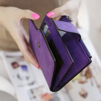 

2020 Luxury Matte Leather Wallet Women Short Coin Pocket Card Holder Small Ladies Purse Money Bag Women Wallets