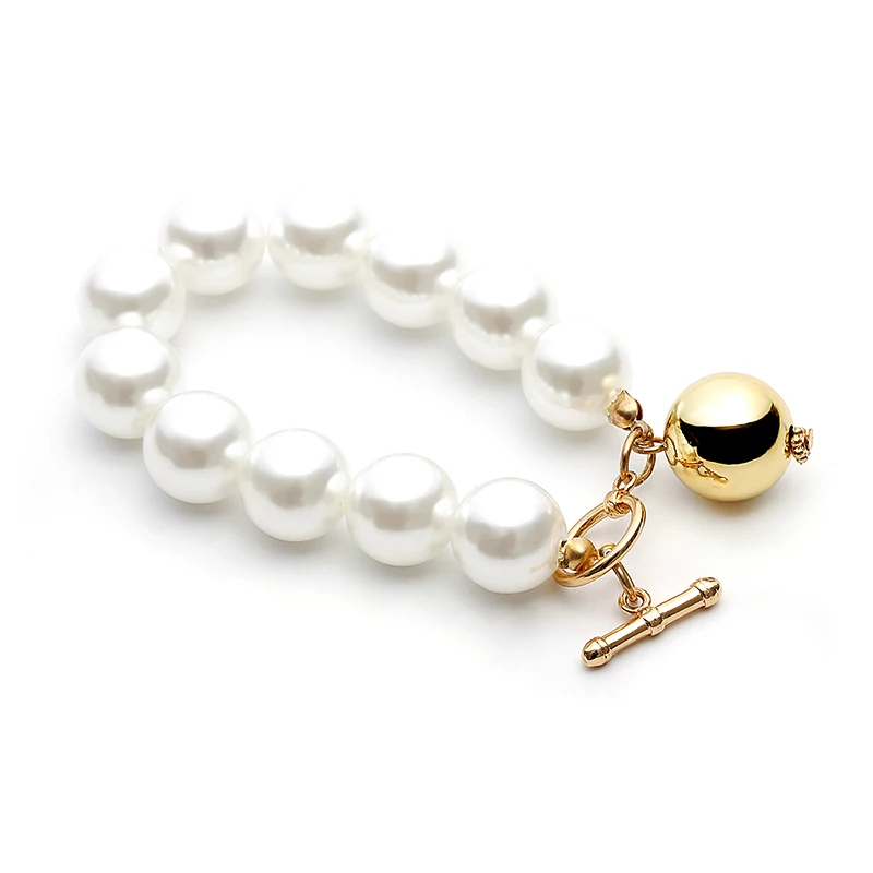 Korean Sweet Imitation Pearl Bracelet Women Wedding Lovely Alloy Bead Drop Tiny Bracelet & Bangle Accessories Fashion