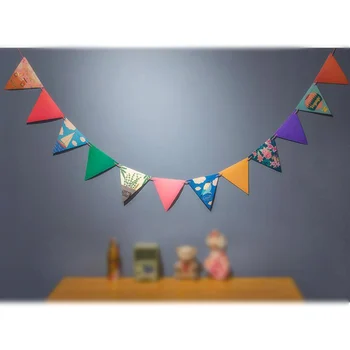 

Paper Flags Bunting Colorful Painting Style Garland Baby Shower Happy Birthday Party Banner Children Room Decoration Supplies