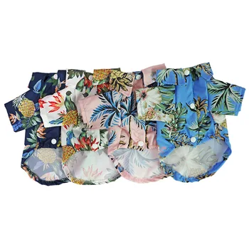 

Cat Clothes Summer Ethnic-Style Clothes Thin Type for Spring and Autumn Printed Hawaii Sun-resistant Shirt Pet Popular Brand Sum