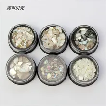 Роспись ногтей Наклейка для ногтей Толстая оболочка фрагмент оболочки неправильной формы каменный Abalone ломтики с гальваническим гравием