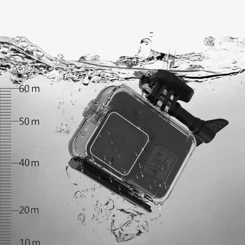 60 м подводный чехол для GoPro Hero 8, Черный Защитный корпус, чехол, водонепроницаемый чехол, объектив камеры, дайвинг, части для плавания